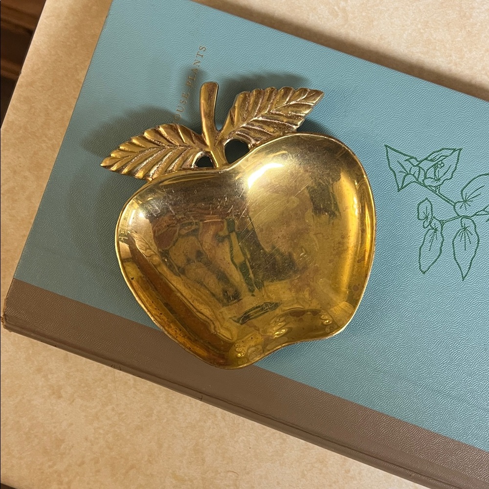 Vintage brass apple dish